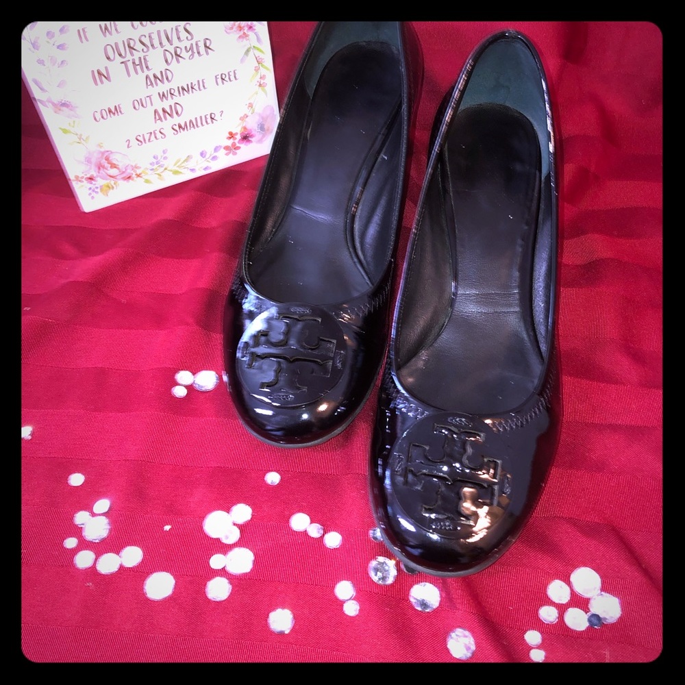 Tory Burch patent leather block heels